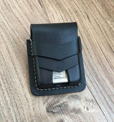 Handmade Leather Classic Zippo Lighter Case Coffee Standard Zippo Lighter Holder Pouch For Men - iwalletsmen