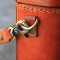 Handmade Brown Leather Mens Small Box Bag Shoulder Bag Messenger Bag for Men - iwalletsmen