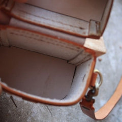 Handmade Brown Leather Mens Small Box Bag Shoulder Bag Messenger Bag for Men - iwalletsmen