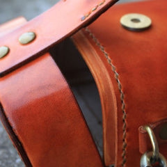 Handmade Brown Leather Mens Small Box Bag Shoulder Bag Messenger Bag for Men - iwalletsmen