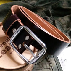 Handmade Coffee Leather Mens Belt Leather Belt for Men - iwalletsmen