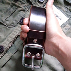 Handmade Coffee Leather Mens Belt Leather Belt for Men - iwalletsmen