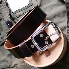 Handmade Coffee Leather Mens Belt Leather Belt for Men - iwalletsmen