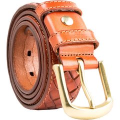 Handmade Cool Braided Leather Mens Belt Leather Belt for Men - iwalletsmen