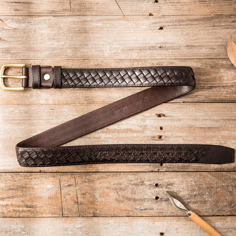 Handmade Cool Braided Leather Mens Belt Leather Belt for Men - iwalletsmen
