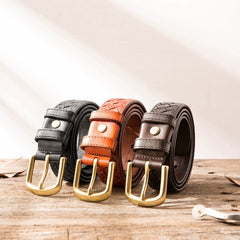 Handmade Cool Braided Leather Mens Belt Leather Belt for Men - iwalletsmen