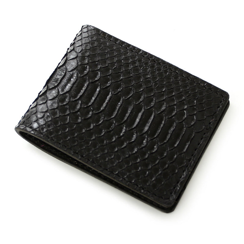 Handmade Cool Mens Snake Skin Small Wallet Slim billfold Wallets Black –  imessengerbags