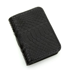 Handmade Cool Mens Snake Skin Small Wallet Slim billfold Wallets Black Card Wallet For Men - iwalletsmen