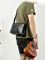 Handmade Dark Coffee Leather Mens 10 inches Courier Bag Brown Messenger Bags Dark Brown Postman Bags For Men - iwalletsmen