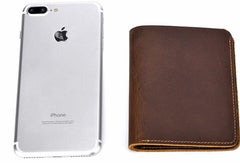 Vintage Mens Leather Slim Small Wallet Cool billfold Slim Bifold Wallets for Men - iwalletsmen