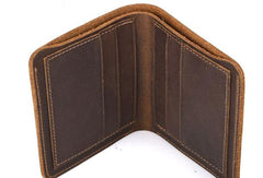 Vintage Mens Leather Slim Small Wallet Cool billfold Slim Bifold Wallets for Men - iwalletsmen