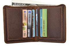 Vintage Mens Leather Slim Small Wallet Cool billfold Slim Bifold Wallets for Men - iwalletsmen