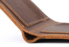 Vintage Mens Leather Slim Small Wallet Cool billfold Slim Bifold Wallets for Men - iwalletsmen