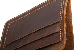 Vintage Mens Leather Slim Small Wallet Cool billfold Slim Bifold Wallets for Men - iwalletsmen