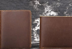 Vintage Mens Leather Slim Small Wallet Cool billfold Slim Bifold Wallets for Men - iwalletsmen