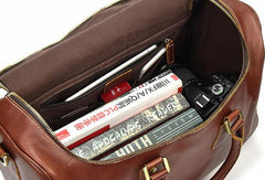 Cool Leather Mens Duffle Bag Travel Bag Weekender Bag Overnight Bag for Men - iwalletsmen