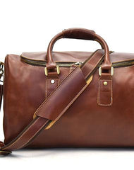 Cool Leather Mens Duffle Bag Travel Bag Weekender Bag Overnight Bag for Men - iwalletsmen