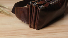 Leather Fanny Pack Mens Waist Bag Hip Pack Belt Bag Bumbag for Men