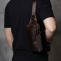 Leather Fanny Pack Mens Waist Bag Hip Pack Belt Bag Bumbag for Men