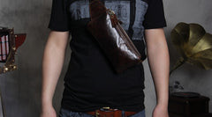 Leather Fanny Pack Mens Waist Bag Hip Pack Belt Bag Bumbag for Men