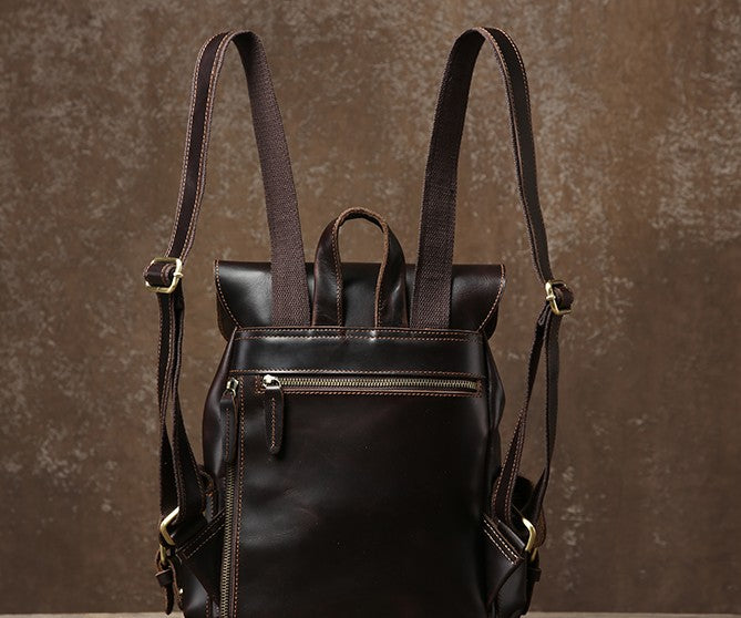 Black Leather Backpack for Men  Handmade Genuine Black Leather