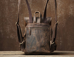 Handmade Genuine Leather Mens Cool Backpack Sling Bag Large Travel Bag Hiking Bag for Men