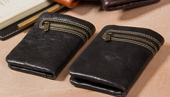Handmade Genuine Leather Mens Cool billfold Leather Wallet Men Small Wallets Bifold for Men