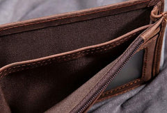 Vintage Cool Leather Mens Small Wallets Cool billfold Slim Bifold Wallets for Men - iwalletsmen
