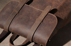 Handmade Genuine Vintage Brown Leather Mens Cool Backpack Shoulder Bag Travel Bag for men
