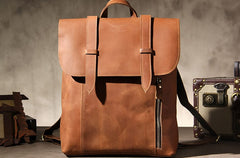 Handmade Genuine Leather Shoulder Bag Vintage Brown Mens Cool Backpack Travel Bag for men