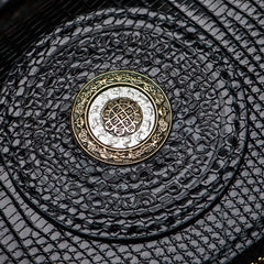 Handmade Leather Black LIZARD SKIN Chain Wallet Mens Biker Wallet Cool Leather Wallet Long Phone Wallets for Men
