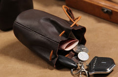 mini drawstring pouch Leather Coin Pouch Drawstring Pouch Male Coin Pouch Small Coin Pouch