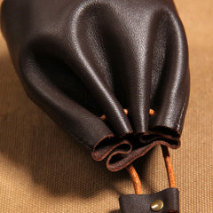 Male Coin Pouch Leather Coin Pouch Drawstring Pouch  Small Coin Pouch