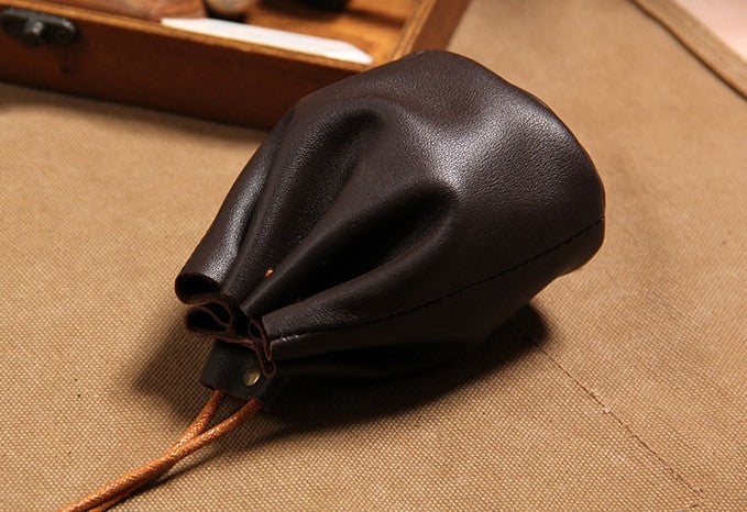 Leather Coin Pouch Drawstring Pouch male Coin Pouch Small Coin Pouch