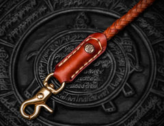 Handmade Leather Braided Biker Trucker Tooled Carp Wallet Chain for Chain Wallet Biker Wallet Trucker Wallet