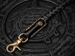 Handmade Leather Braided Biker Trucker Tooled Carp Wallet Chain for Chain Wallet Biker Wallet Trucker Wallet
