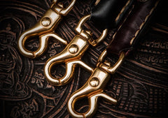 Handmade Leather Braided Biker Trucker Tooled Carp Wallet Chain for Chain Wallet Biker Wallet Trucker Wallet