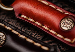Handmade Leather Braided Biker Trucker Tooled Carp Wallet Chain for Chain Wallet Biker Wallet Trucker Wallet