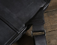 Handmade Leather Braided Mens Cool Chest Bag Sling Bag Crossbody Bag Travel Bag Hiking Bag for men