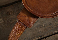 Handmade Leather Braided Mens Cool Chest Bag Sling Bag Crossbody Bag Travel Bag Hiking Bag for men