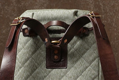 Handmade Leather Canvas Mens Cool Backpack Sling Bag Large Travel Bag Hiking Bag for Men