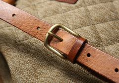 Handmade Leather Canvas Mens Cool Backpack Sling Bag Large Travel Bag Hiking Bag for Men