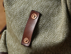 Handmade Leather Canvas Mens Cool Backpack Sling Bag Large Travel Bag Hiking Bag for Men