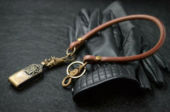 Handmade Leather Cool Punk Rock Cross Wallet Chain Biker Trucker Wallet Chain Trucker Wallet Chain for Men