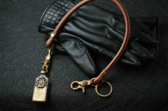 Handmade Leather Cool Punk Rock Cross Wallet Chain Biker Trucker Wallet Chain Trucker Wallet Chain for Men