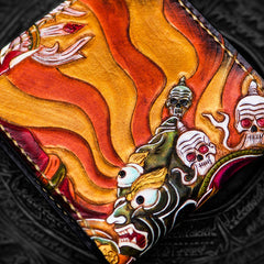 Handmade Leather Mah¨¡k¨¡la Tooled Mens billfold Wallet Cool Leather Wallet Slim Wallet for Men