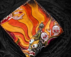 Handmade Leather Mah¨¡k¨¡la Tooled Mens billfold Wallet Cool Leather Wallet Slim Wallet for Men