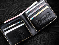 Handmade Leather Mah¨¡k¨¡la Tooled Mens billfold Wallet Cool Leather Wallet Slim Wallet for Men