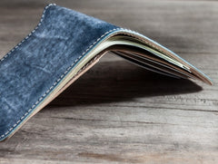 Handmade Leather Men Small Wallet Bifold Vintage Wallet for Men