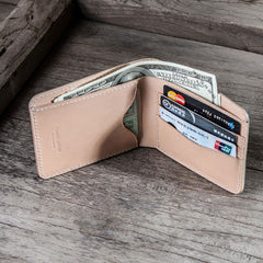 Handmade Leather Men Small Wallet Bifold Vintage Wallet for Men
